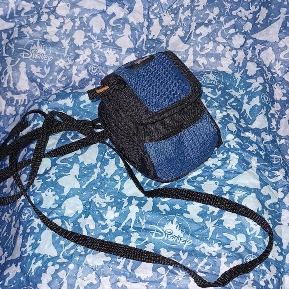 Blue Micro Camera Case Money Bag Adjustable Straps Utility PouchLots of Pockets - Picture 2 of 5